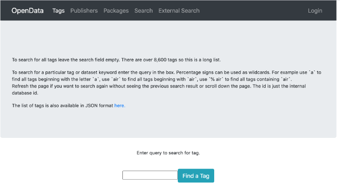 Figure 3: Retrieving the list of tags